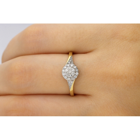 Pierścionek Złoty Z Brylantami 0,26ct RS0339