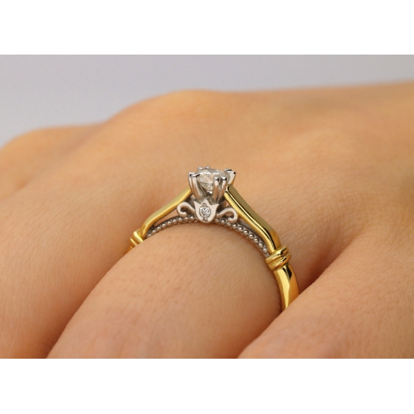 Pierścionek Złoty Z Brylantami 0,22ct RSTB031