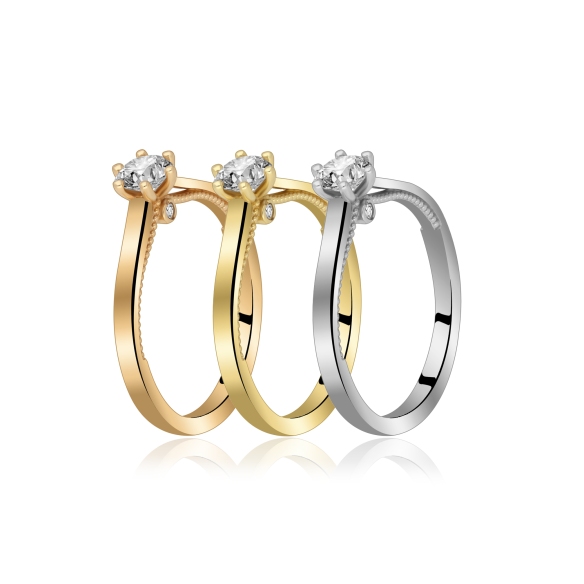 Pierścionek Złoty Z Brylantami 0,31ct RS055