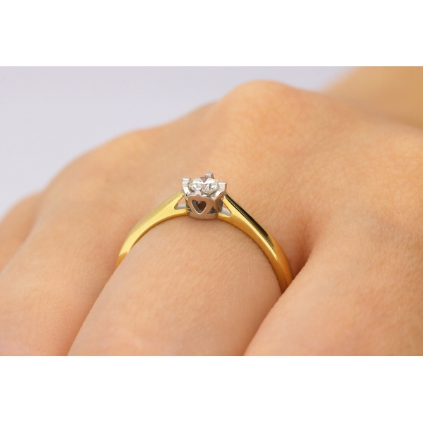 Pierścionek Złoty Z Brylantem 0,10ct RS0269