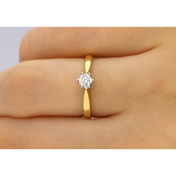 Pierścionek Złoty Z Brylantem 0,20ct RS0284