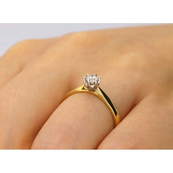 Pierścionek Złoty Z Brylantem 0,20ct RS0284