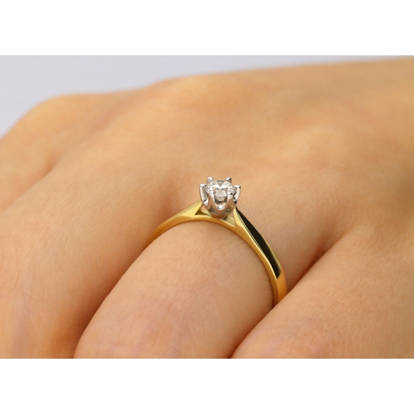 Pierścionek Złoty Z Brylantem 0,20ct RS0284