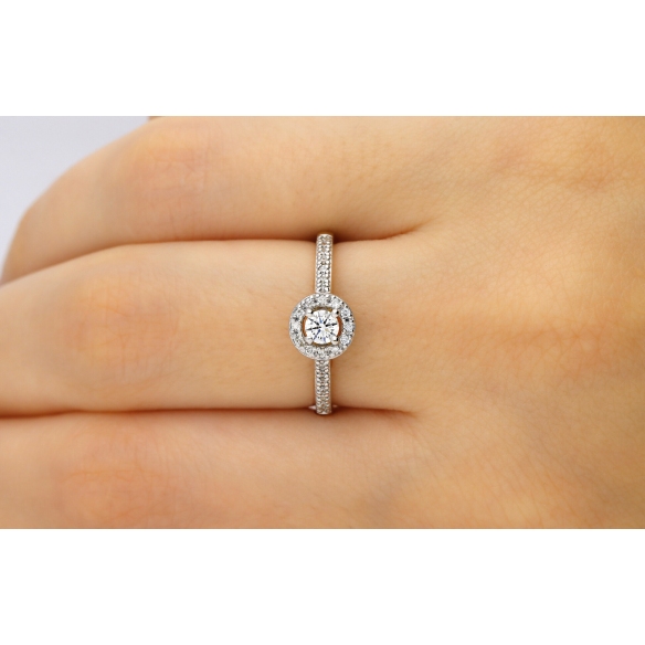 Pierścionek Złoty Z Brylantami 0,33ct RS0291