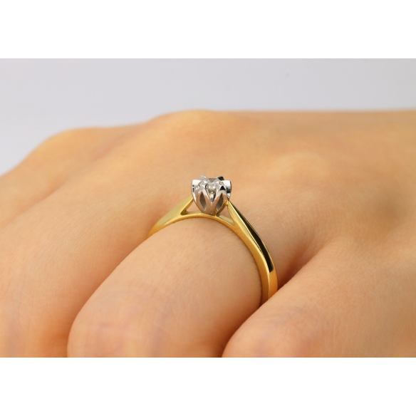 Pierścionek Złoty Z Brylantem 0,10ct RS0426