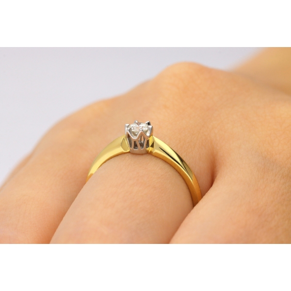 Pierścionek Złoty Z Brylantem 0,15ct RS0488