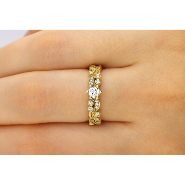 Pierścionek Złoty Z Brylantami 0,48ct RS0996