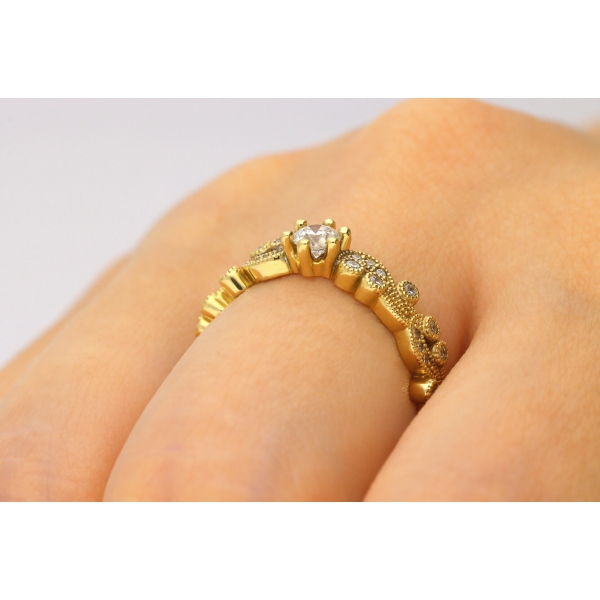 Pierścionek Złoty Z Brylantami 0,48ct RS0996