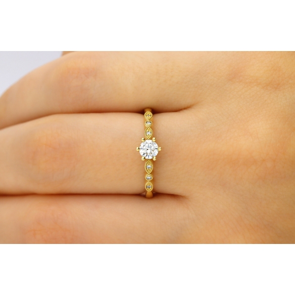 Pierścionek Złoty Z Brylantami 0,34ct RSTB062