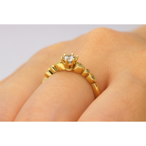 Pierścionek Złoty Z Brylantami 0,34ct RSTB062