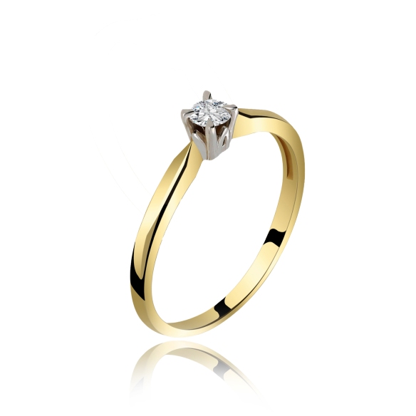 Pierścionek Złoty Z Brylantem 0,10ct RS0172