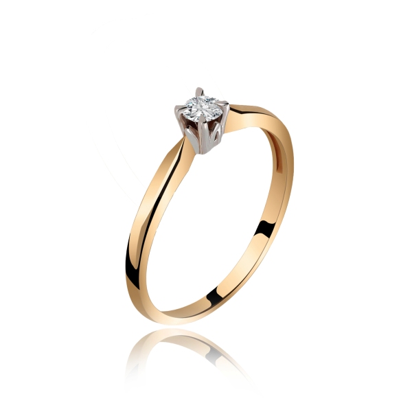 Pierścionek Złoty Z Brylantem 0,10ct RS0172
