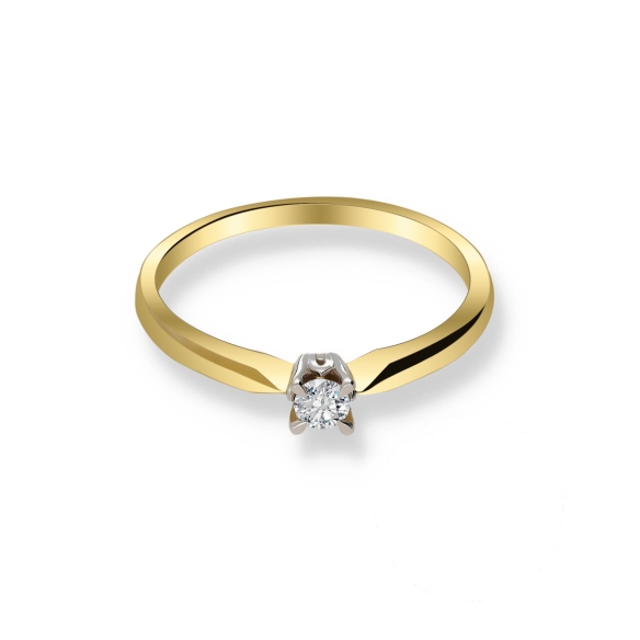 Pierścionek Złoty Z Brylantem 0,10ct RS0172
