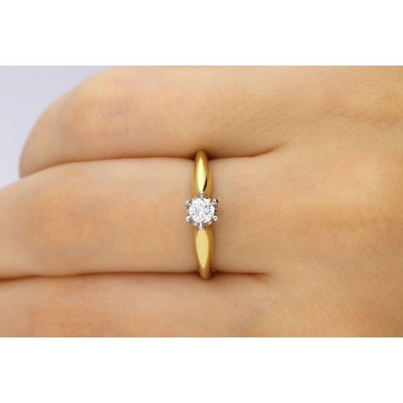 Pierścionek Złoty Z Brylantem 0,30ct RS0055