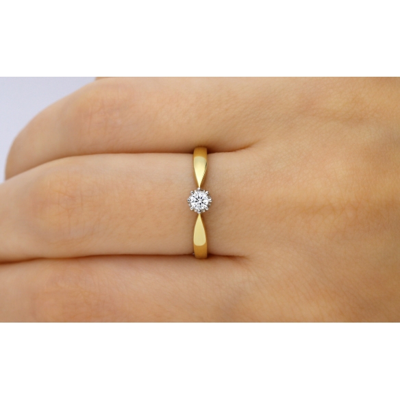 Pierścionek Złoty Z Brylantem 0,15ct RS0156
