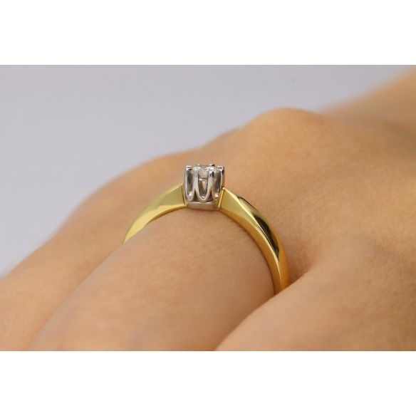 Pierścionek Złoty Z Brylantem 0,15ct RS0156