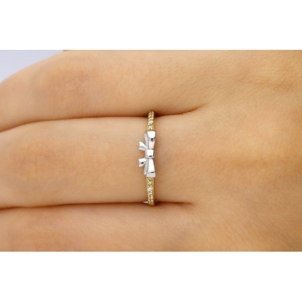 Pierścionek Złoty Z Brylantami 0,05ct RS0244