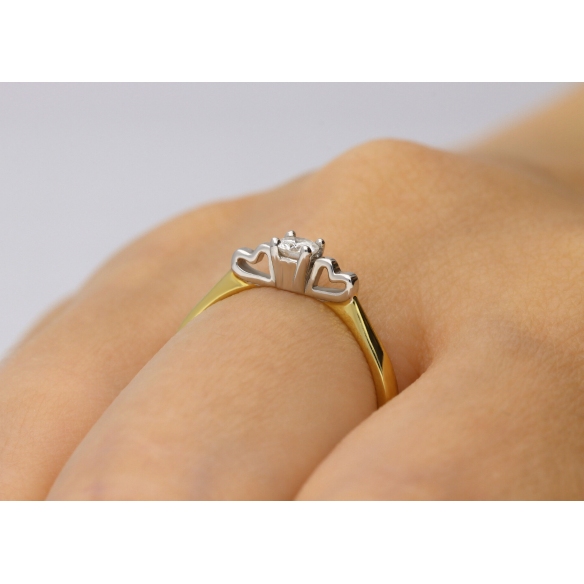 Pierścionek Złoty Z Brylantem 0,15ct RS0267