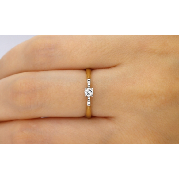 Pierścionek Złoty Z Brylantem 0,15ct RS0267