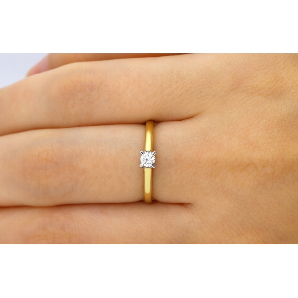Pierścionek Złoty Z Brylantem 0,15ct RS0338BIS