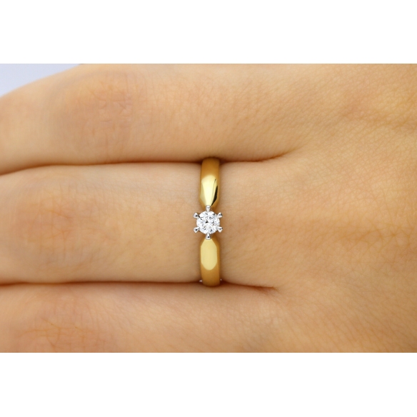 Pierścionek Złoty Z Brylantem 0,25ct RS0362