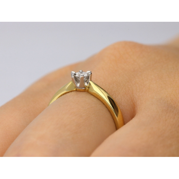 Pierścionek Złoty Z Brylantem 0,25ct RS0362