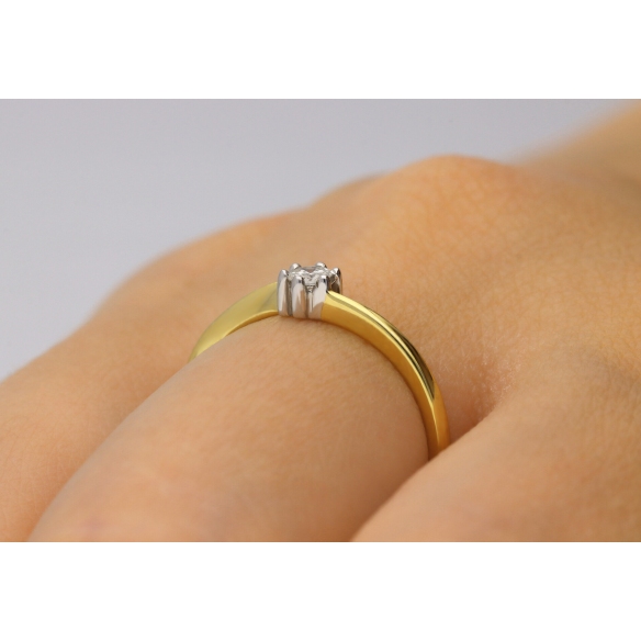 Pierścionek Złoty Z Brylantem 0,10ct RS0386