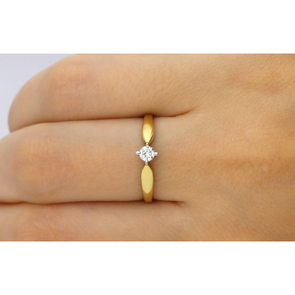 Pierścionek Złoty Z Brylantem 0,15ct RS0434