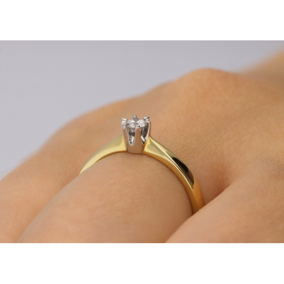 Pierścionek Złoty Z Brylantem 0,10ct RS0039