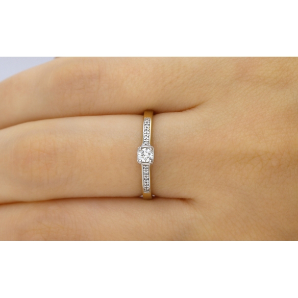 Złoty Pierścionek Z Brylantami 0,20 ct RS0459BIS