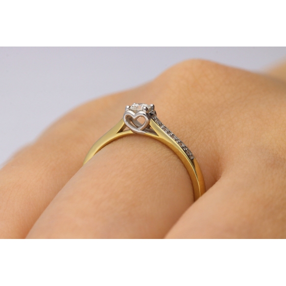 Złoty Pierścionek Z Brylantami 0,20 ct RS0459BIS