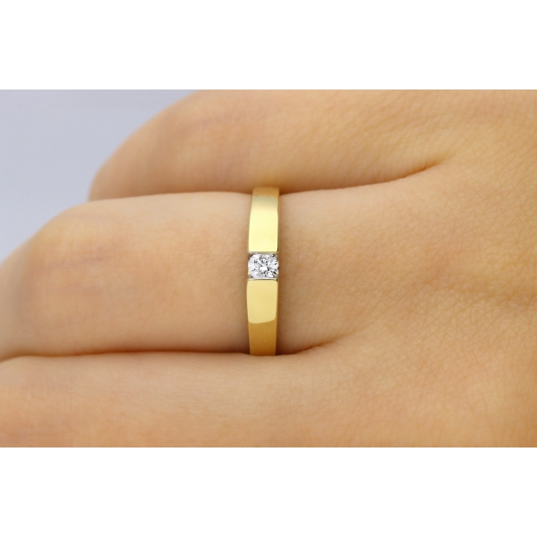 Pierścionek Złoty Z Brylantem 0,10ct RS0146