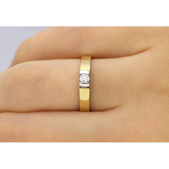 Pierścionek Złoty Z Brylantem 0,10ct RS0198