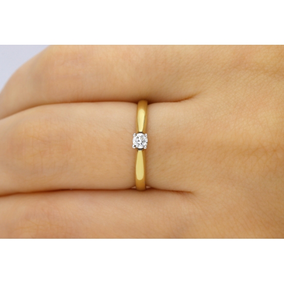 Pierścionek Złoty Z Brylantami 0,12ct RS0398