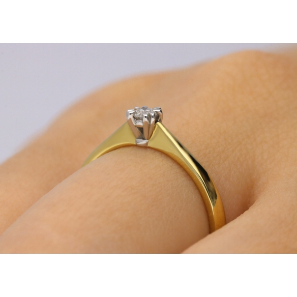 Złoty Pierścionek Z Brylantem 0,15ct RS0408