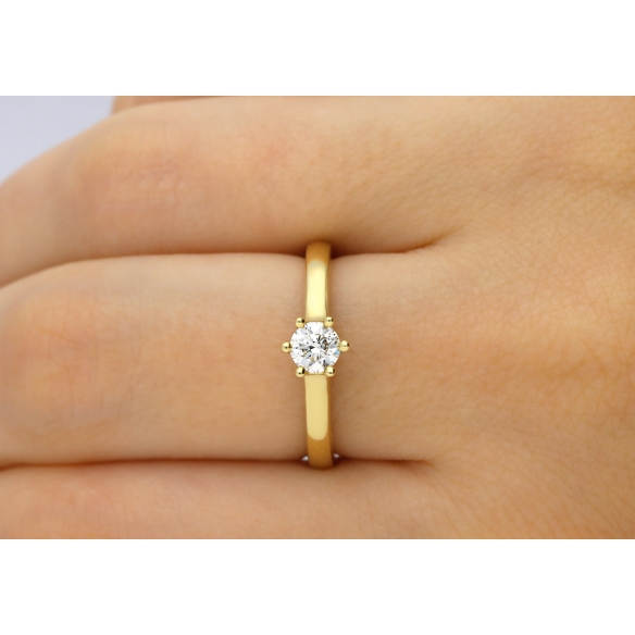 Pierścionek Złoty Z Brylantami 0,36ct RS00R1