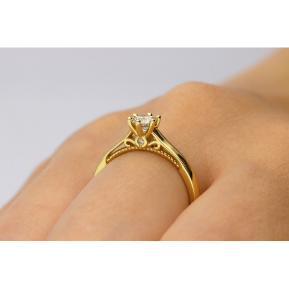 Pierścionek Złoty Z Brylantami 0,36ct RS00R1