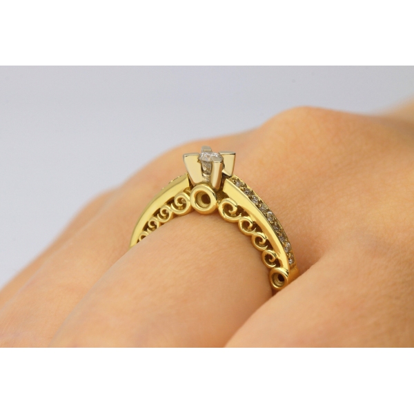 Pierścionek Zaręczynowy Z Brylantami 0,28ct RSI001