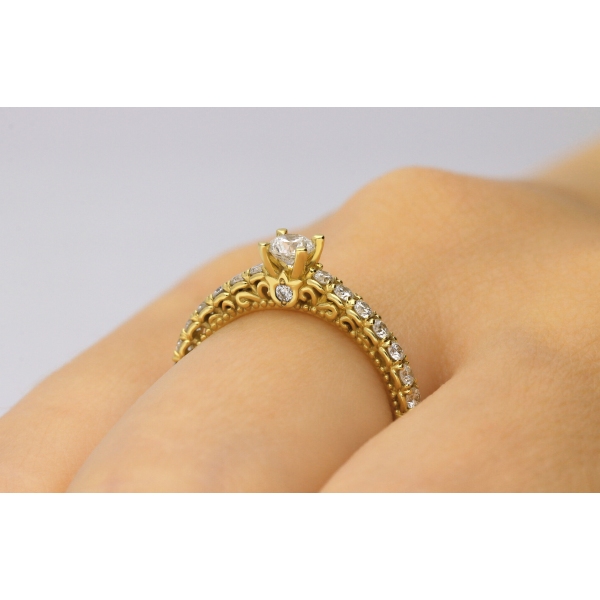 Pierścionek Złoty Z Brylantami 0,51ct RSTB0878