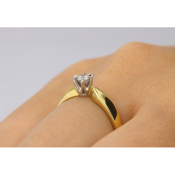 Pierścionek Złoty Z Brylantem 0,10ct RS0041