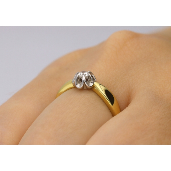 Pierścionek Złoty Z Brylantem 0,15ct RS0180