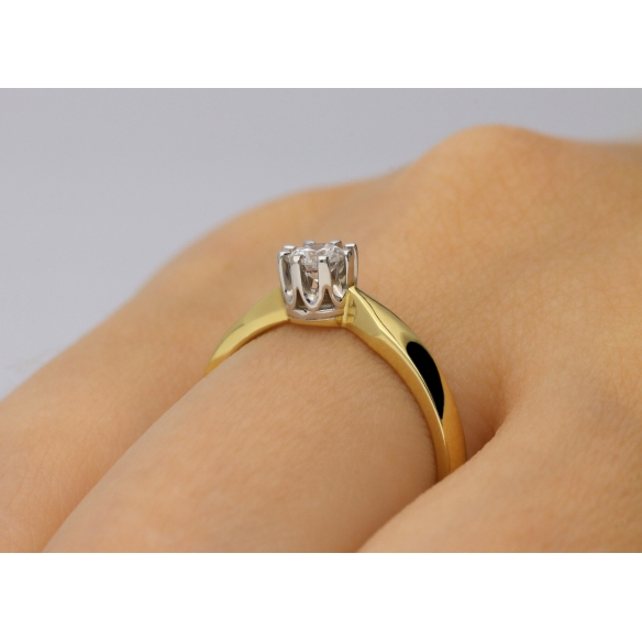 Pierścionek Złoty Z Brylantem 0,21ct RS0250