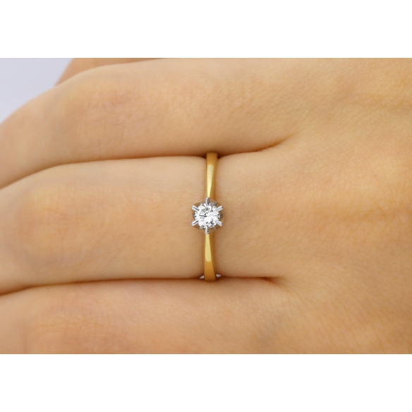 Pierścionek Złoty Z Brylantem 0,20ct RS0211