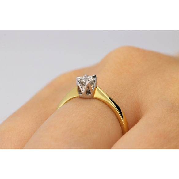 Pierścionek Złoty Z Brylantem 0,20ct RS0211