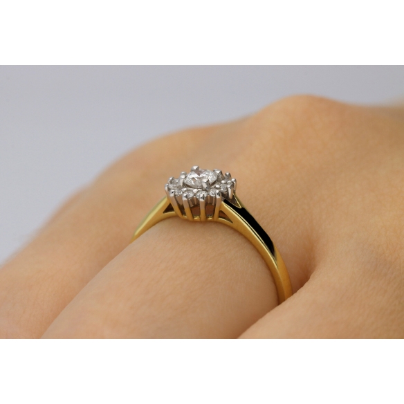 Pierścionek Złoty Z Brylantami 0,32ct RS0315