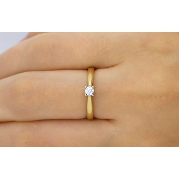 Pierścionek Złoty Z Brylantami 0,17ct RS0405