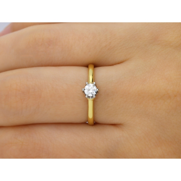 Pierścionek Złoty Z Brylantami 0,28ct RS0473