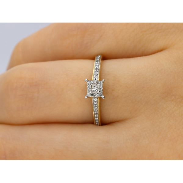 Pierścionek Złoty Z Brylantami 0,14ct RS0517