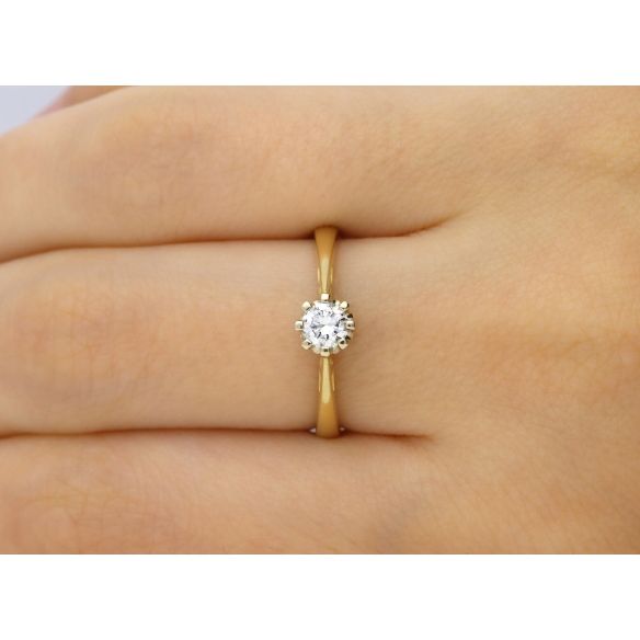 Złoty Pierścionek Z Brylantem 0,30ct RSI006