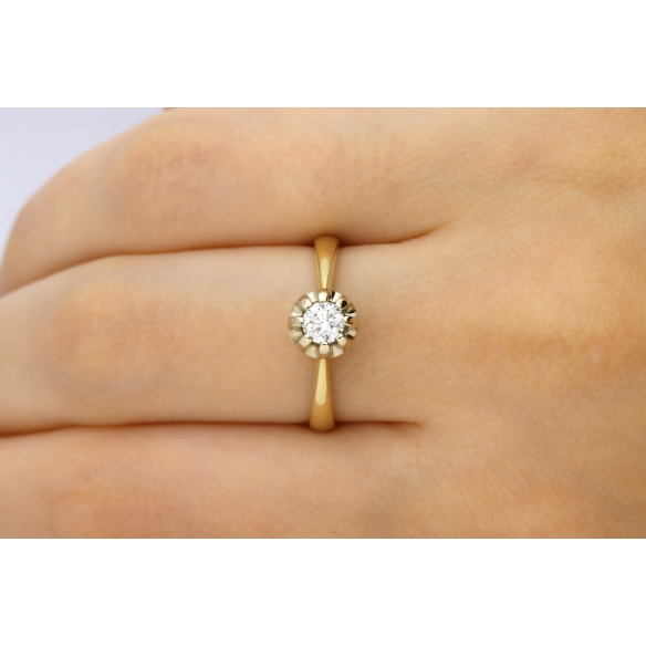 Złoty Pierścionek Z Brylantem 0,30ct RSI007